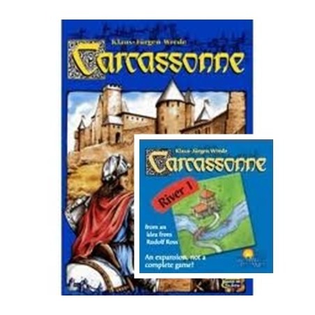 BUNDLE Carcassonne ITA (componenti in legno) + The River 1 + Little Buildings + Il conte