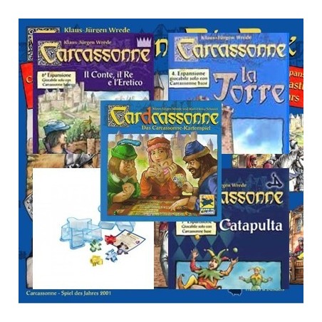 BUNDLE Carcassonne "opera omnia PLUS" DEU/ITA (gioco base + tutte le espansioni + Car(d)cassonne DEU + Big Box )