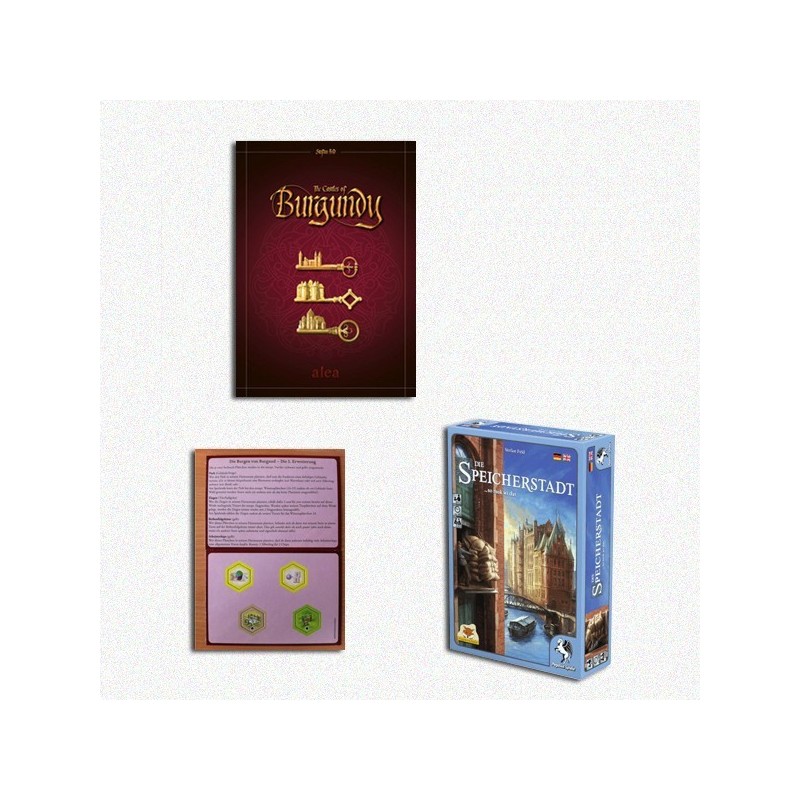 BUNDLE Feld 1: Speicherstadt 2nd Ed. Deluxe + Castles of Burgundy 20th Ann. Ed. ITA + Espansione