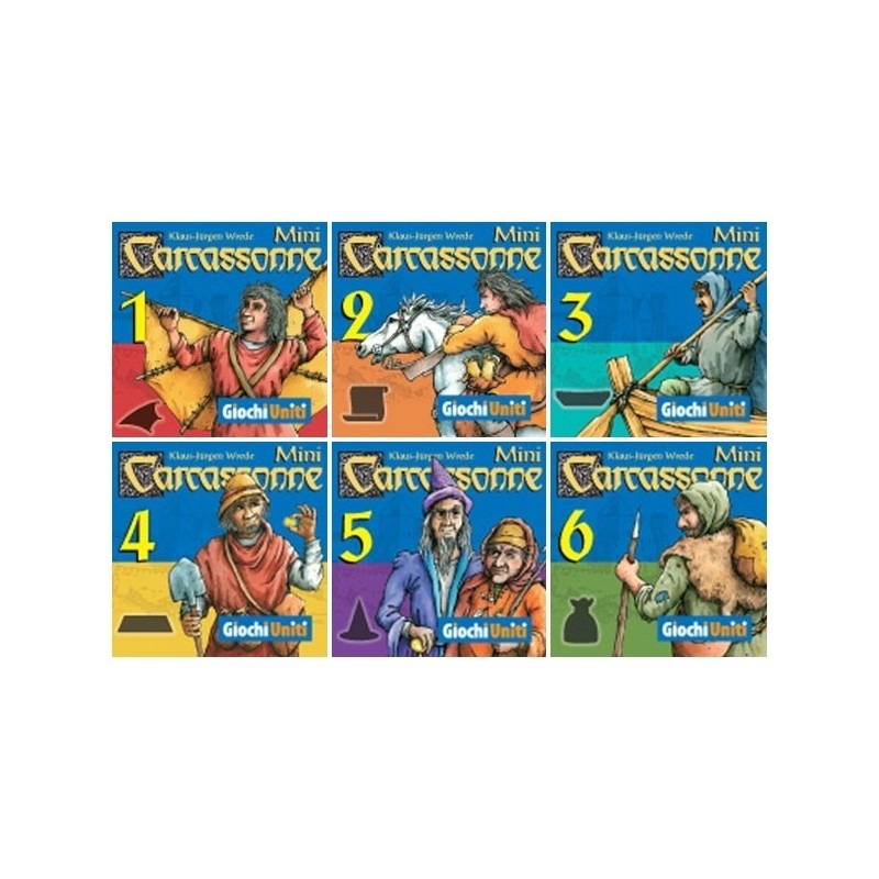 BUNDLE Carcassonne mini ITA: Le Ali + Il Messaggero + Il Traghetto + La Miniera + Il Mago e la Strega + Il Brigante