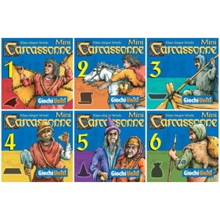 BUNDLE Carcassonne mini ITA: Le Ali + Il Messaggero + Il Traghetto + La Miniera + Il Mago e la Strega + Il Brigante