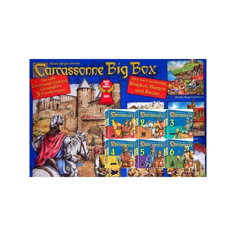BUNDLE Carcassonne Iper BigBox (completa di 6 mini espansioni DEU/ENG )