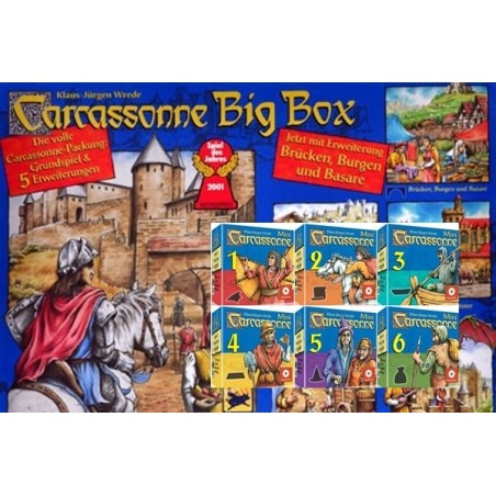 BUNDLE Carcassonne Iper BigBox (completa di 6 mini espansioni DEU/ENG )