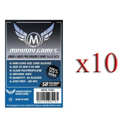 BUNDLE 10 pezzi 45x68 mm bustine (premium Euro mini "BLUE")  - 50 bustine