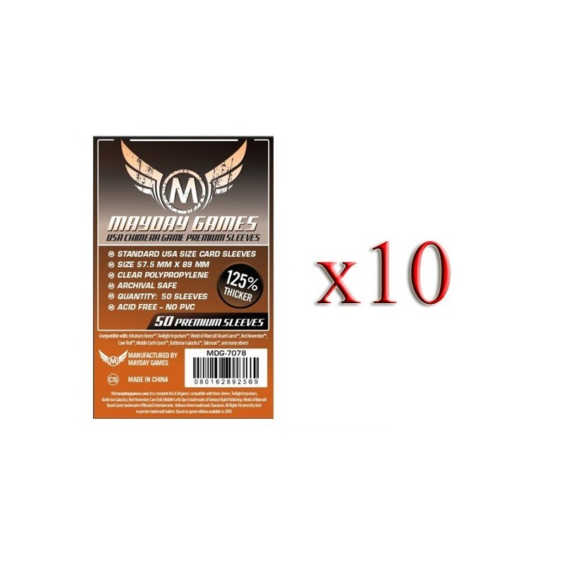 BUNDLE 10 pezzi 57,5x89 mm bustine (Chimera Premium ORANGE) - 50 bustine