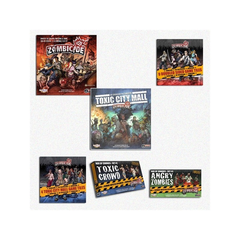 BUNDLE Zombicide ITA + Toxic City Mall ITA + Season 1 Tiles + TCM Tiles + Angry Zombies + Toxic Crowds