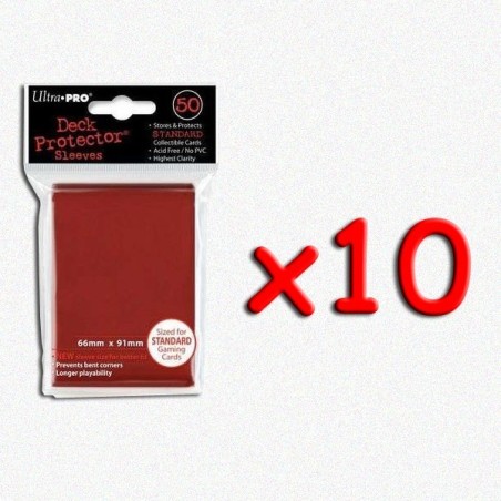 BUNDLE UltraPro - Bustine protettive retro ROSSO (50 bustine) - 10 pezzi