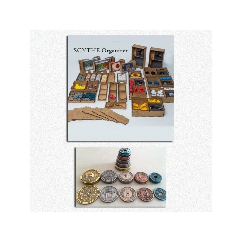 BUNDLE Scythe: Organizer + Set Monete in metallo