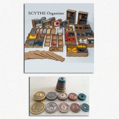 BUNDLE Scythe: Organizer + Set Monete in metallo
