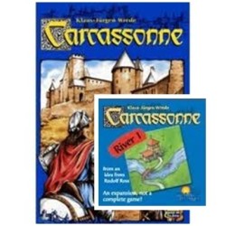 BUNDLE Carcassonne ITA (componenti in legno) + The River 1 + Little Buildings + Il conte