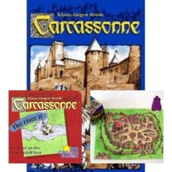 BUNDLE Carcassonne ENG componenti in legno + esp. River 2 + esp IL CONTE