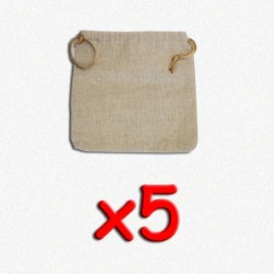 BUNDLE Flax Dice Bags 15x15 cm (sacchetto per dadi, 5 pezzi)
