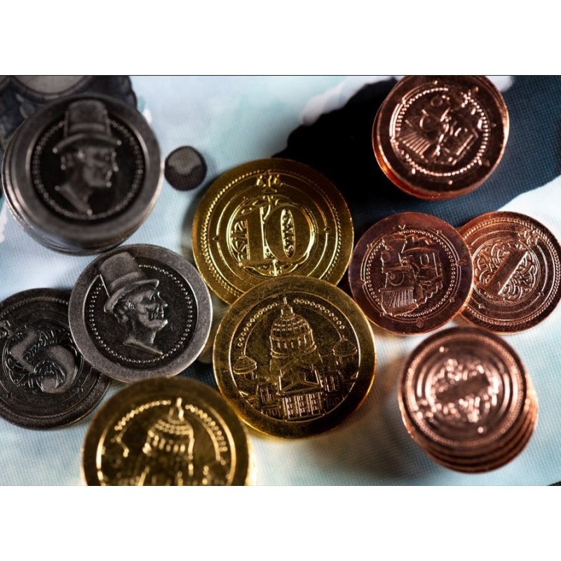 Set 50 monete in metallo (50 Metal Industrial Coin Board Game Upgrade Set) (New Ed.)