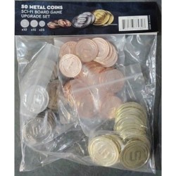 Set 50 monete in metallo (50 Metal Sci-Fi Coin Board Game Upgrade Set)