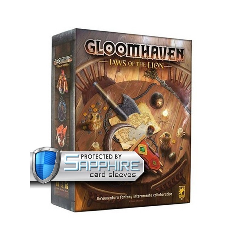 SAFEBUNDLE Jaws of the Lion: Gloomhaven ITA + bustine protettive