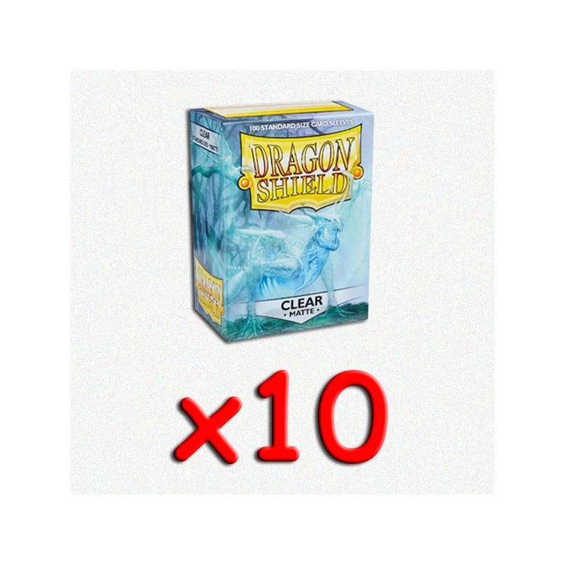 BUNDLE 10 pezzi Dragon Shield - Bustine protettive Standard Matte Clear (100 bustine)