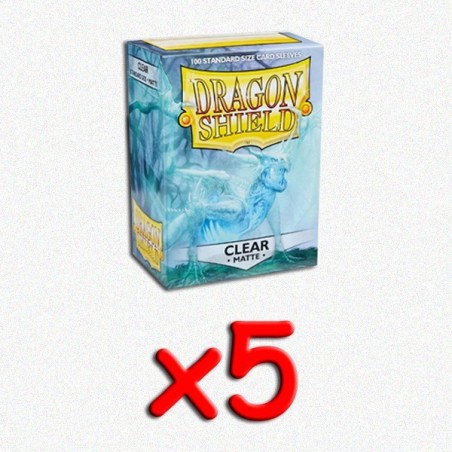 BUNDLE 5 pezzi Dragon Shield - Bustine protettive Standard Matte Clear (100 bustine)