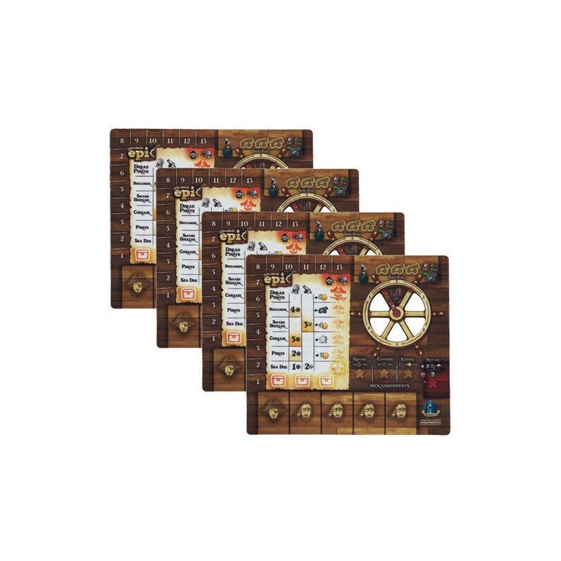 4 Pack Player Mats: Tiny Epic Pirates (Tappetini)
