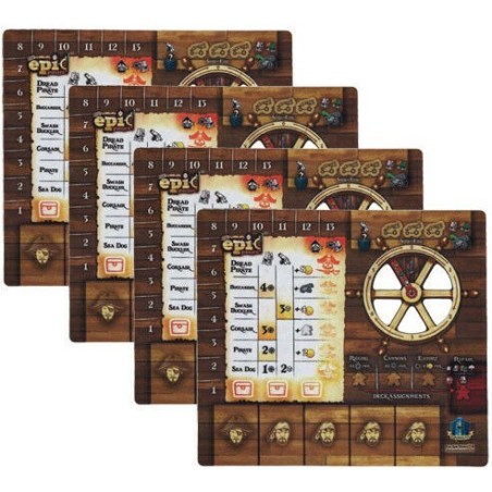 4 Pack Player Mats: Tiny Epic Pirates (Tappetini)