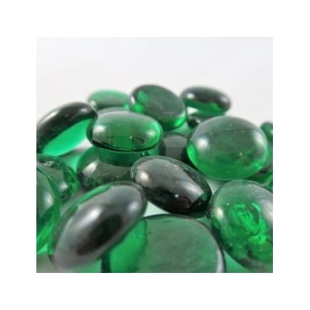 Tubo 40 gemme in vetro verde scuro (Gaming Glass Stones)
