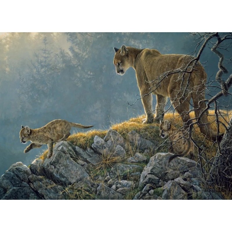Cougar and Kits - Cobble Hill Puzzle 350 pezzi