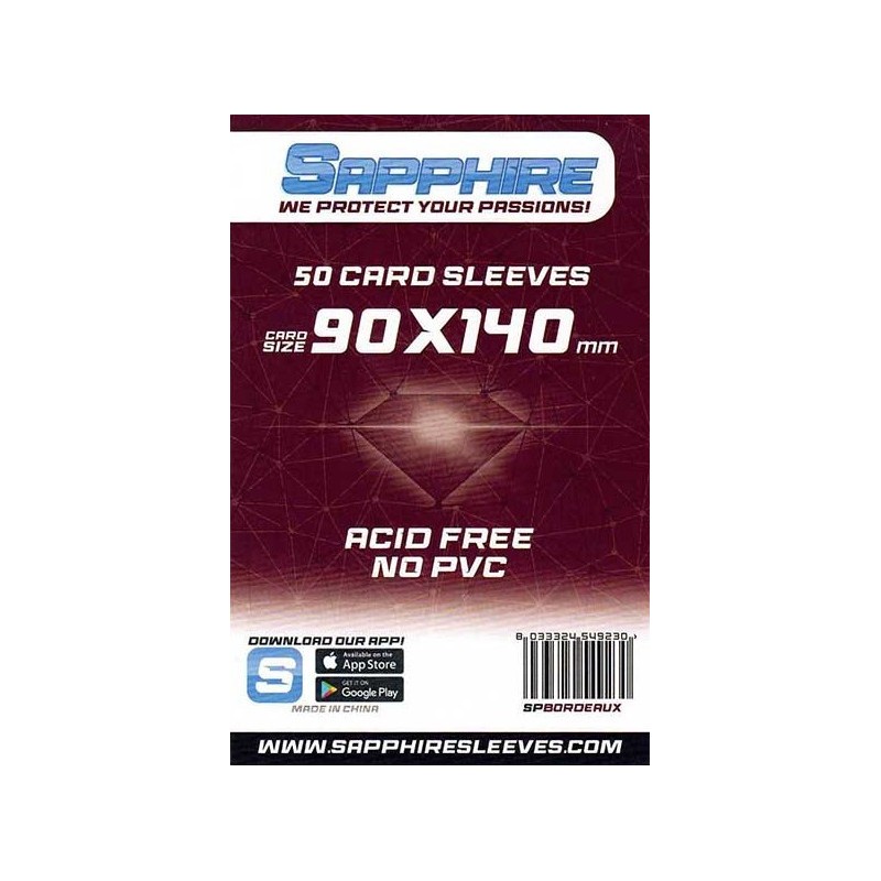 90x140 mm bustine protettive trasparenti Sapphire "BORDEAUX" (50 bustine)