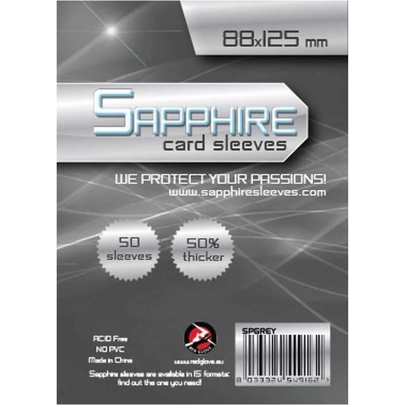 88x125 mm bustine protettive trasparenti Sapphire "GRIGIO" (50 bustine)(Grey)