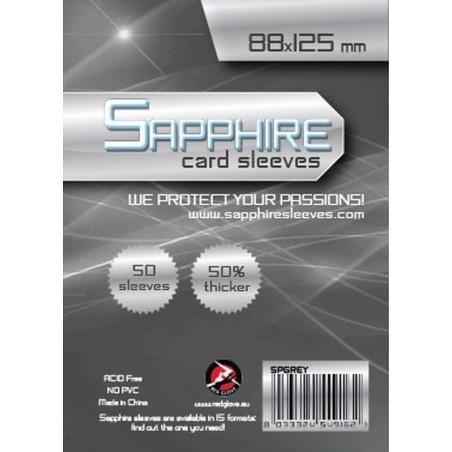 88x125 mm bustine protettive trasparenti Sapphire "GRIGIO" (50 bustine)(Grey)