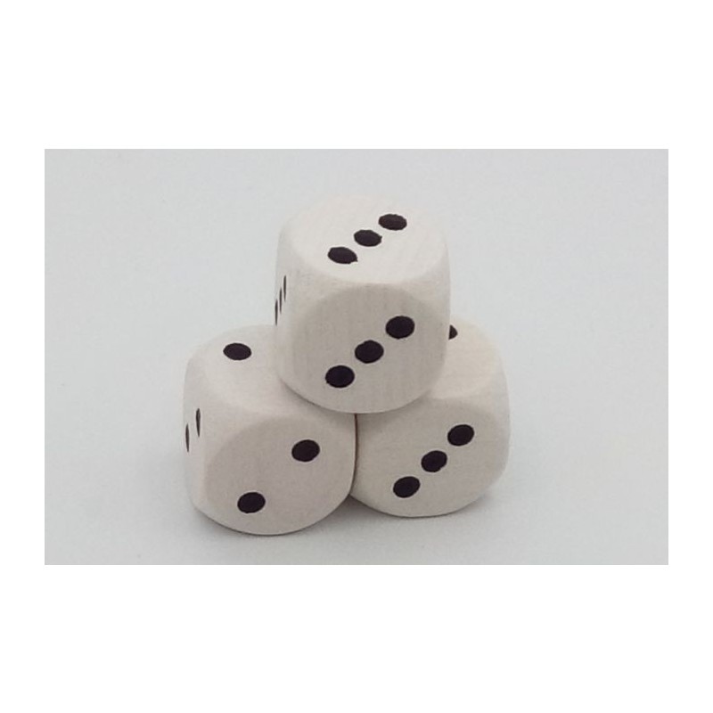 Dado d6 16mm legno nat. (2-2-2-3-3-3)