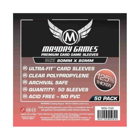 80x80 mm bustine protettive trasparenti MayDay - 50 bustine MDG7145