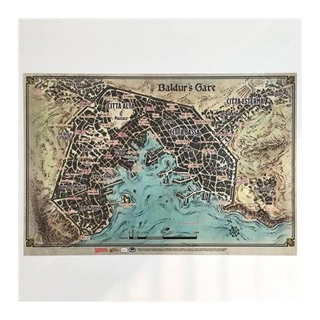 Mappa di Baldur's Gate - Dungeons & Dragons 5a Edizione (mappa con lievi pieghe su un lato)