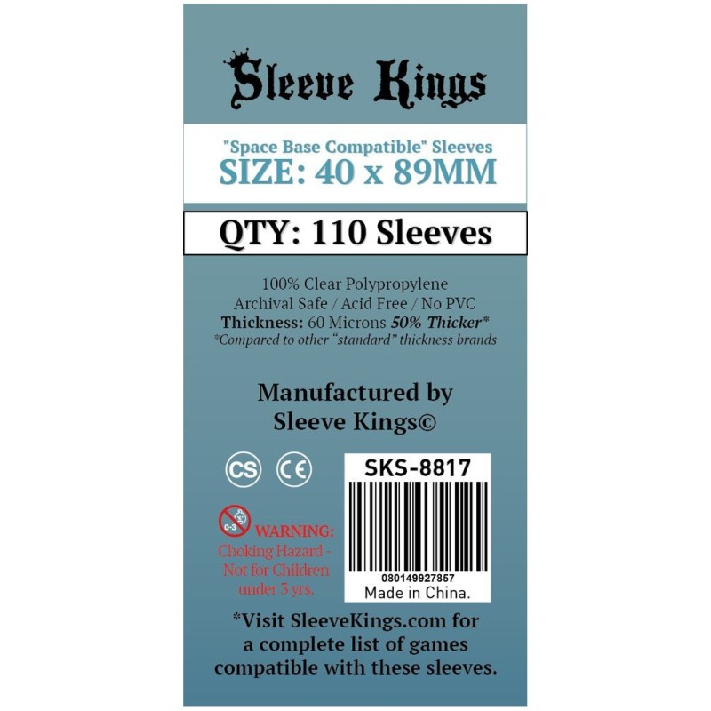 40x89 mm bustine protettive Sleeve Kings Space Base (110) SKS8817