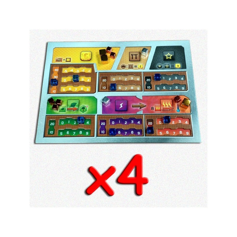 BUNDLE Plancia giocatore dual layer - Terraforming Mars  (4 plance)