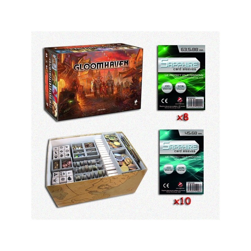 SAFEGAME Gloomhaven ITA + Organizer Folded Space EvaCore + bustine protettive