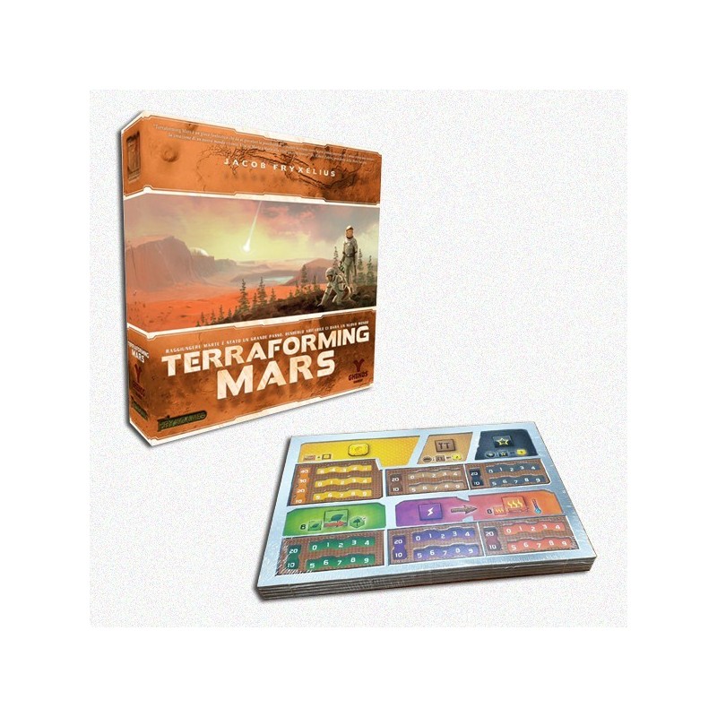 BUNDLE DELUXE: Terraforming Mars ITA + Plance giocatore dual layer (5 plance)
