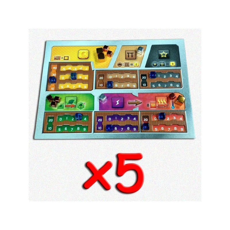 BUNDLE Plancia giocatore dual layer - Terraforming Mars (5 plance)