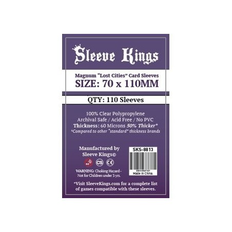 70x110 mm bustine protettive Sleeve Kings Magnum 'Lost Cities' Thick (110) SKS8813