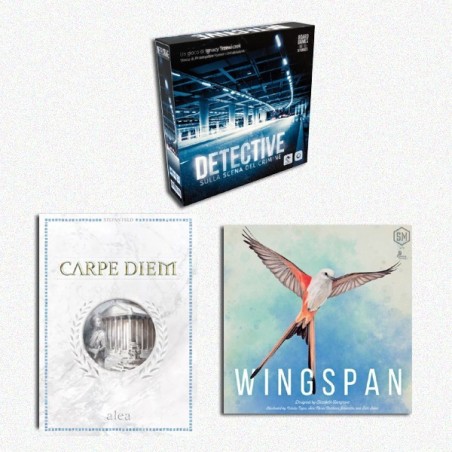 BUNDLE KENNERSPIEL 2019  Wingspan ITA + Detective ITA + Carpe Diem ITA (Ed. 2021)