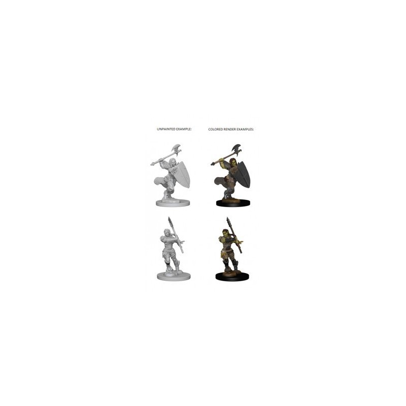 Pathfinder Deep Cuts Unpainted Miniatures - Half-Orc Female Barbarian (2 Units)