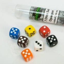 Dado d6 16mm Opaco (Tubo da 7 dadi) - BF400456