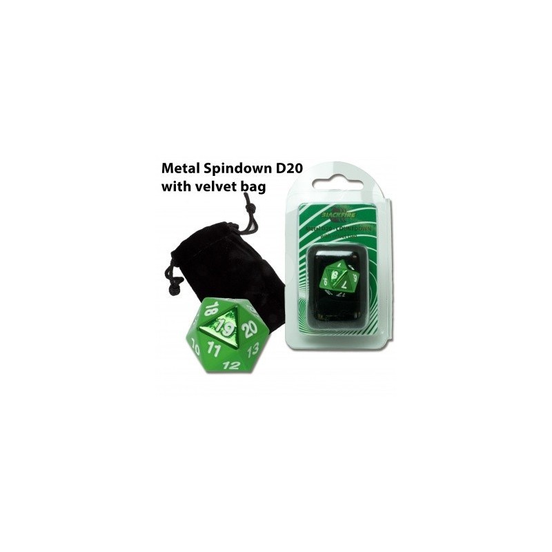 Dado d20 Segnapunti  in metallo Green (con sacchettino) - BF07264