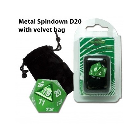 Dado d20 Segnapunti  in metallo Green (con sacchettino) - BF07264