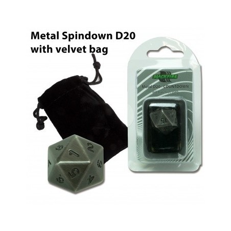 Dado d20 Segnapunti  in metallo Antique Silver (con sacchettino) - BF07271