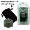 Dado d20 Segnapunti  in metallo Antique Silver (con sacchettino) - BF07271