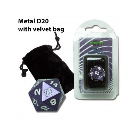 Dado d20 in metallo Purple (con sacchettino) - BF07219