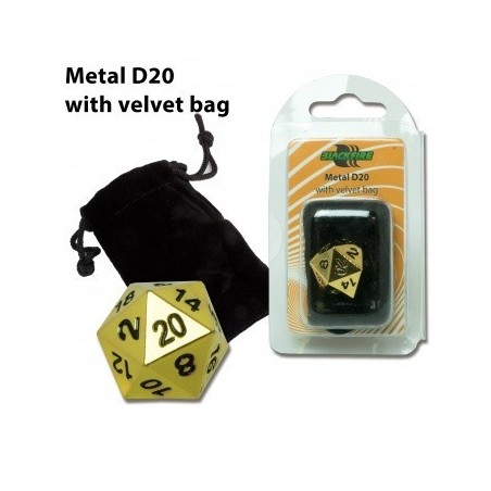 Dado d20 in metallo Gold (con sacchettino) - BF07226