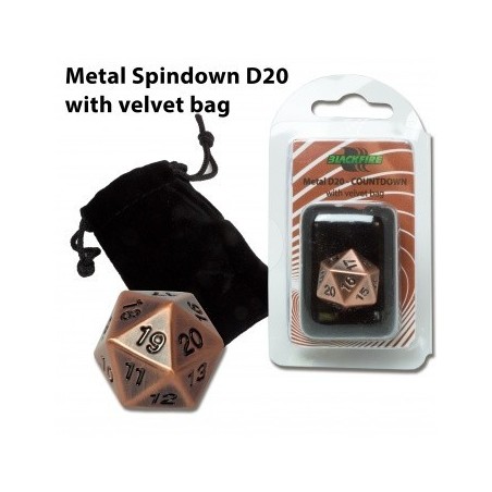 Dado d20 in metallo Antique Copper (con sacchettino) - BF07233