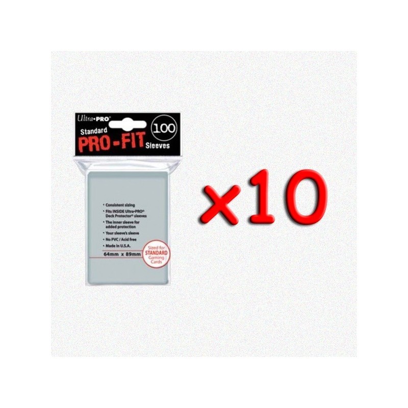BUNDLE UltraPro - Bustine protettive trasparenti PRO-FIT 64x89 (100 bustine) - 10 pezzi