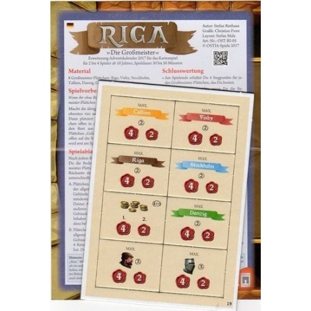 CALENDARIO DELL'AVVENTO 2017 GIORNO 19 - Riga: The Grand Masters Expansion