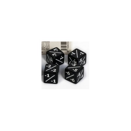 Dado a 6 facce nero con valori negativi